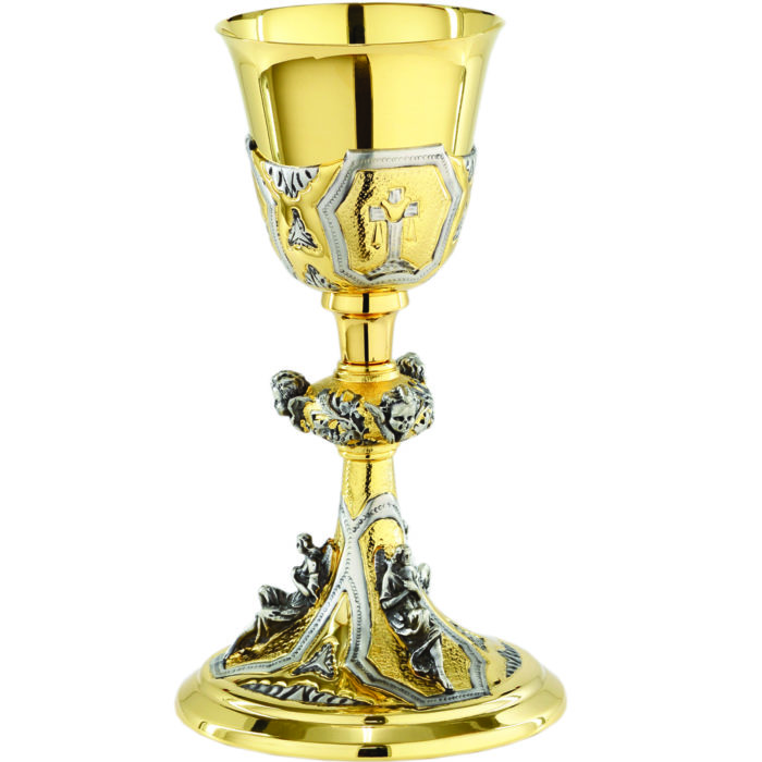 Glass "Odos" Maranatha Lab in two-tone brass decorated with blown angelic figures
