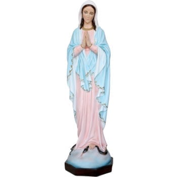 Madonna Immacolata mani giunte resin statue available in various heights entirely painted in oil