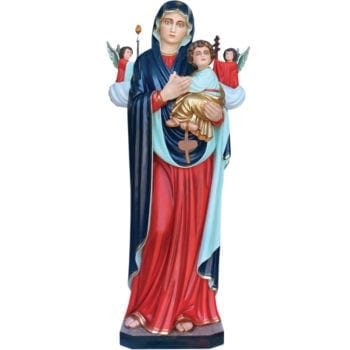 Madonna Perpetuo Soccorso 180 cm realizzata in vetroresina dipinta a mano con vernici ad olio ed occhi in cristallo
