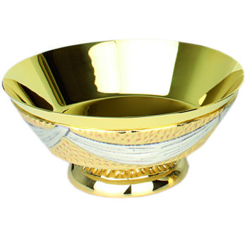 Maranatha Lab modern style "Nicea" plate made of hammered and chiseled two-tone brass