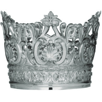 Corona "Conchiglie" in argento finemente cesellato a mano con motivi naturaliformi e floreali