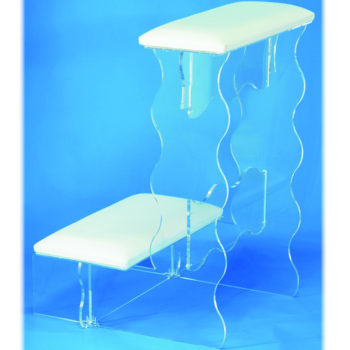 Single plexiglass plexiglass modern style kneeling with shaped edges and white leather padding