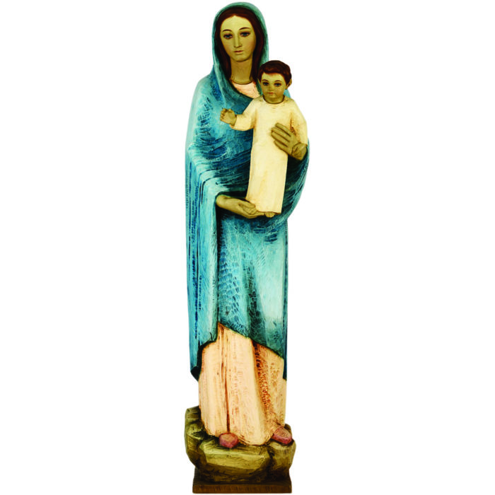 Madonna and Child 135 cm made of hand-painted fiberglass with oil paints and crystal eyes