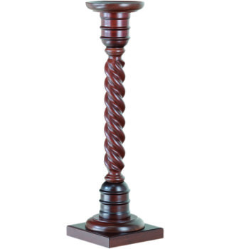 Easter candle base in walnut-dyed wood with twist column processing