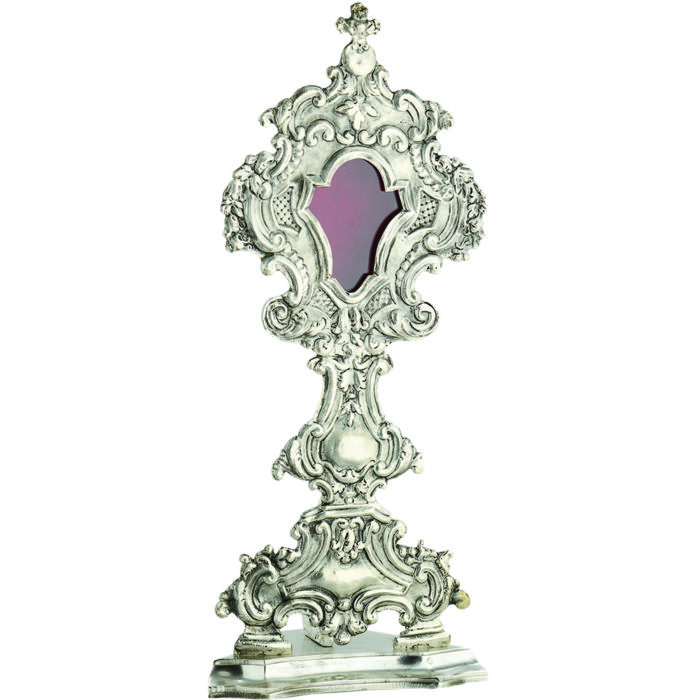 Reliquary "Bethany" Maranatha Lab baroque style in silver brass entirely chiseled