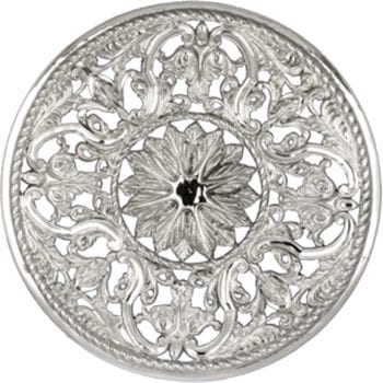 Aureola "Fiori" in argento finemente cesellata a mano con fregi decorativi e motivi floreali classici