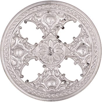 Aureola “Giglio” in argento in argento traforato e cesellato a mano con motivi floreali classici