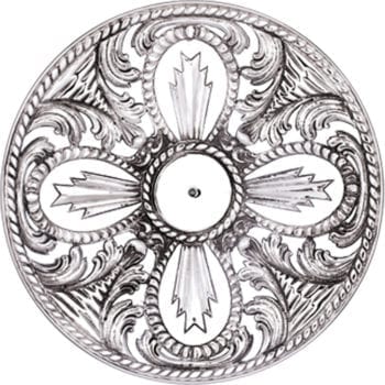 Aureola barocca in argento interamente cesellata a mano e impreziosita con fregi naturaliformi