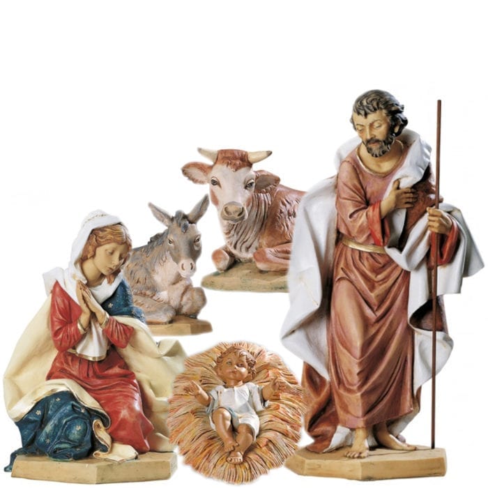 Natività Fontanini cm 65 composta da statue in resina dipinte a mano