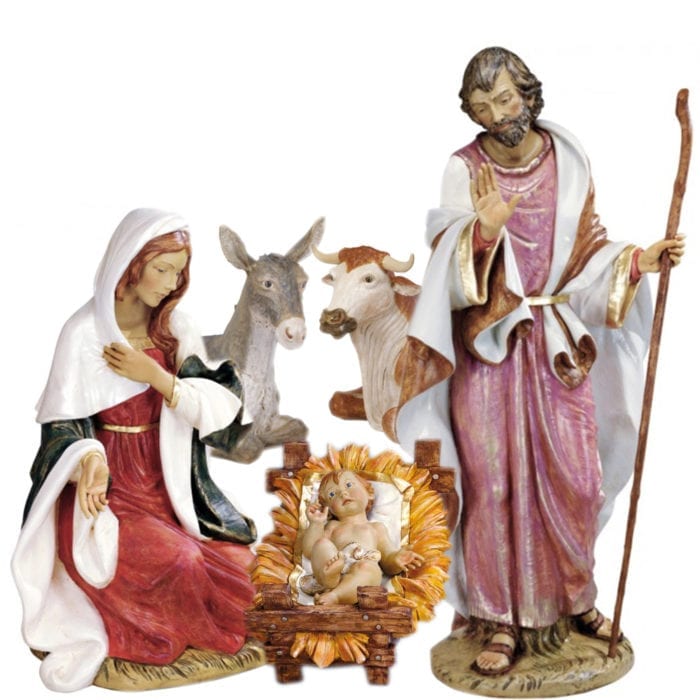 Natività Fontanini cm 180 made of hand-painted resin with wood effect
