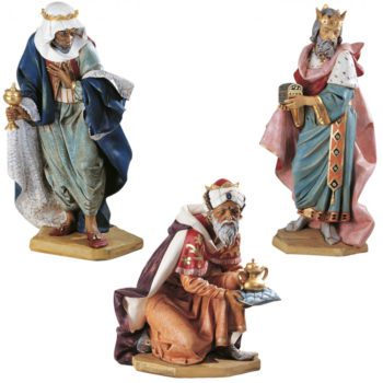 Re Magi Fontanini cm 125 statue per Natività in resina dipinta a mano ad effetto legno