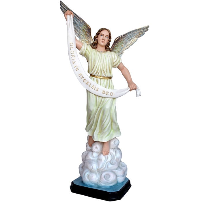 Angel "Gloria" in painted resin complement for large Nativity