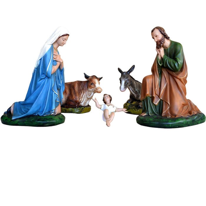 Nativity in resin cm 45 hand painted composed of five statues