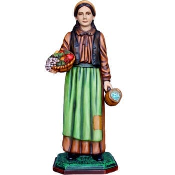 Shepherdess with hand-painted resin fruit for large Nativity