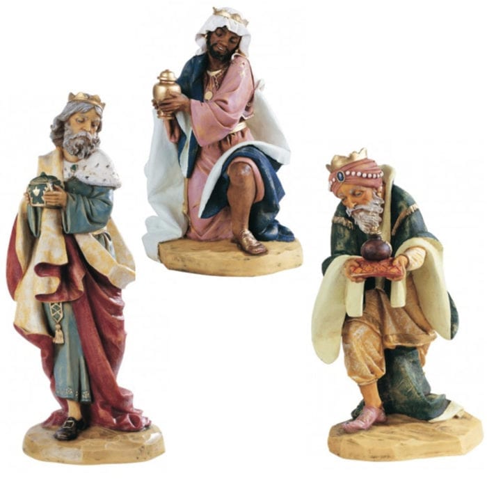 Re Magi Fontanini cm 50 statues for Nativity in hand-painted resin with wood effect