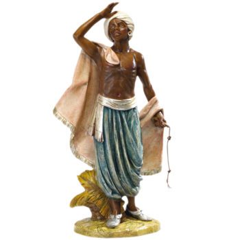 Moro per Natività Fontanini statua in resina dipinta a mano ad effetto legno