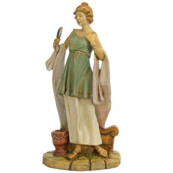 Noble woman Fontanini statue for Natvità in hand-painted resin with wood effect