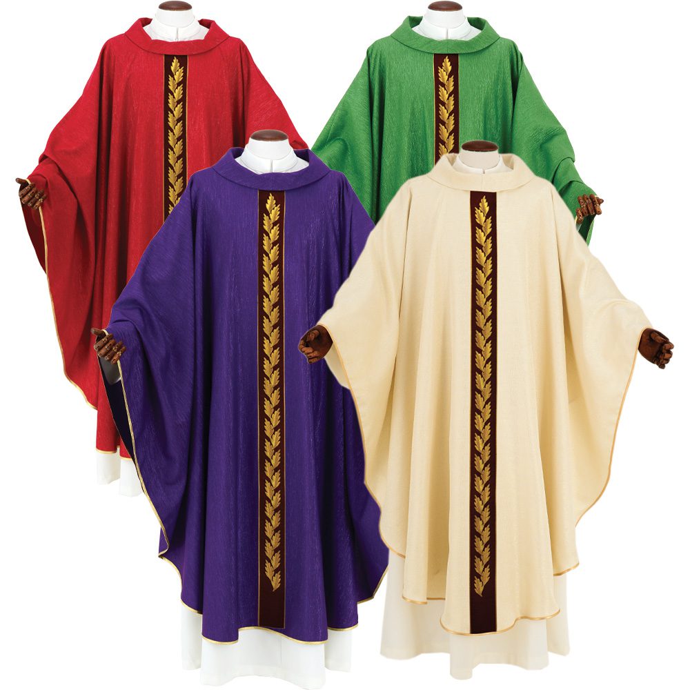 Coronation Collection Semi-Gothic Green Chasuble | Buy Catholic Priest  Coronation Chasubles for Ordination -Shop Religious Supplies