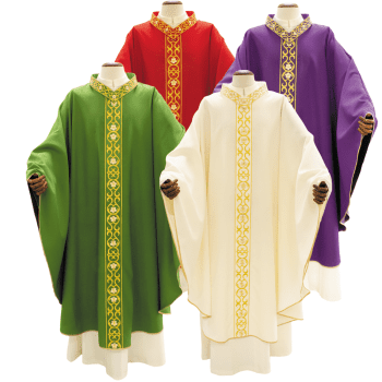 Casula sacerdotale con stolone ricamato